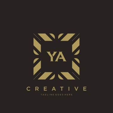 Y A ilk harf lüks süsleme logo şablon vektör sanatı