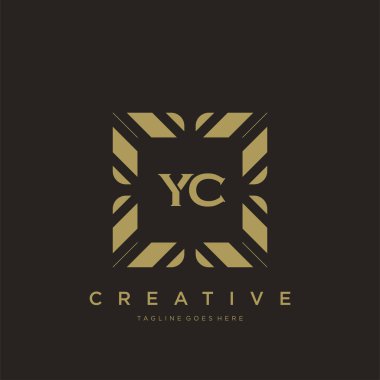 YC ilk harf lüks süsleme logo şablon vektör sanatı