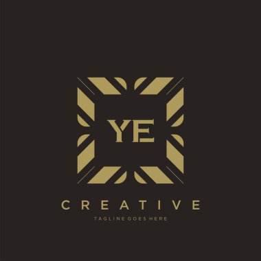 YE ilk harf lüks süsleme logo şablon vektör sanatı