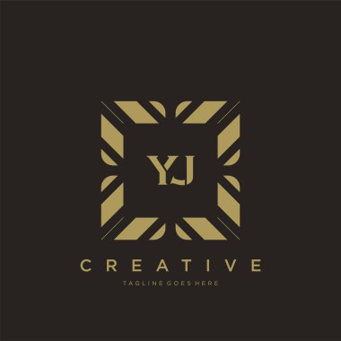 YJ ilk harf lüks süsleme logo şablon vektör sanatı