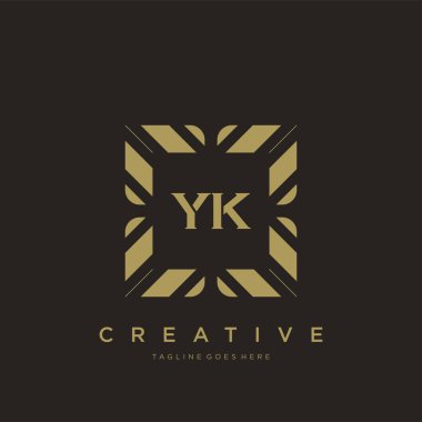 YK ilk harf lüks süsleme logo şablon vektör sanatı