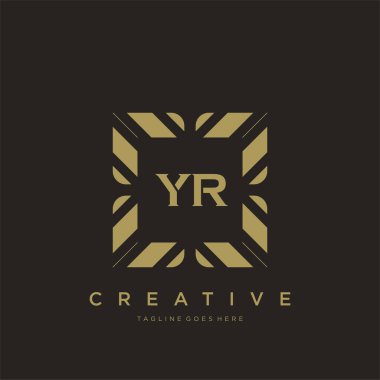 YR ilk harf lüks süsleme logo şablon vektör sanatı