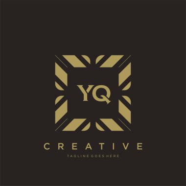 YQ ilk harf lüks süsleme logo şablon vektör sanatı