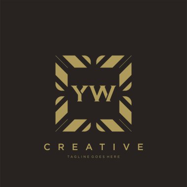 YW ilk harf lüks süsleme logo şablon vektör sanatı