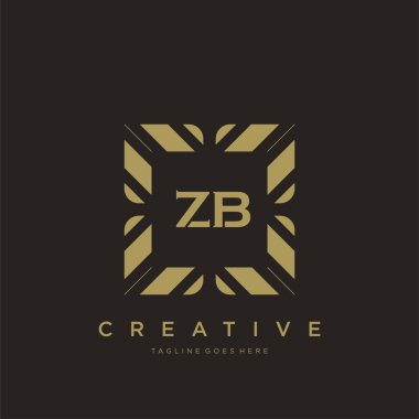ZB ilk harf lüks süsleme logo şablon vektör sanatı