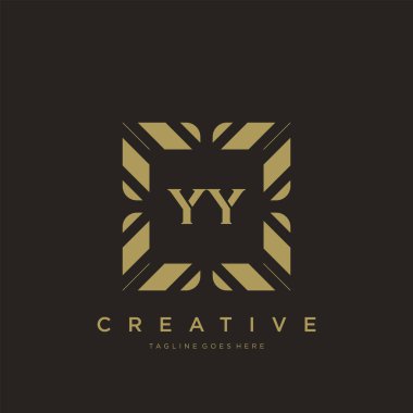 YY ilk harf lüks süsleme logo şablon vektör sanatı