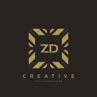 ZD ilk harf lüks süsleme logo şablon vektör sanatı
