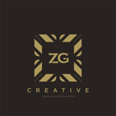 ZG ilk harf lüks süsleme logo şablon vektör sanatı