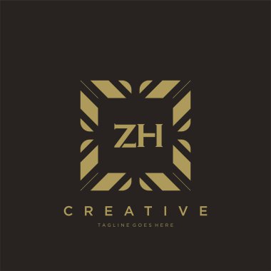 ZH ilk harf lüks süs logosu şablon vektör sanatı