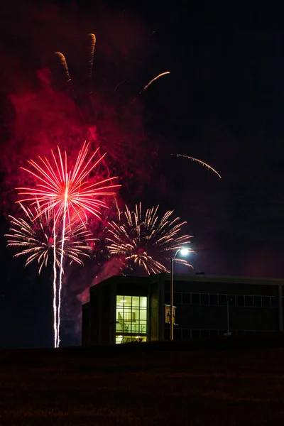 Fireworks over Missouri Southern State University in Joplin, Missouri on July 4, 2020