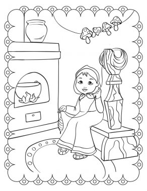 Boyama Kitabı Masal Kız İplik Spins