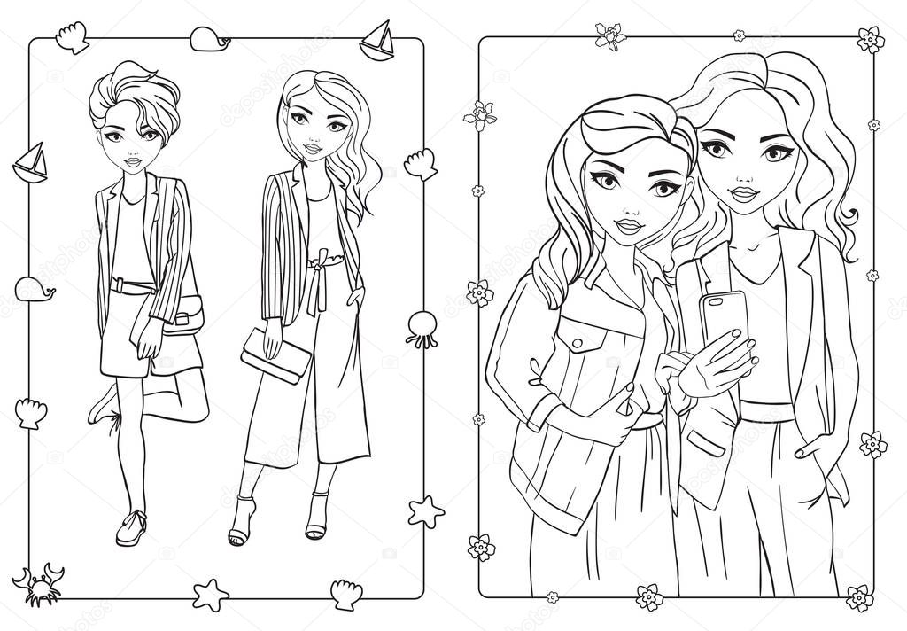 Personaggi Lego Friends Disegni Lego City Da Colorare Vettoriale