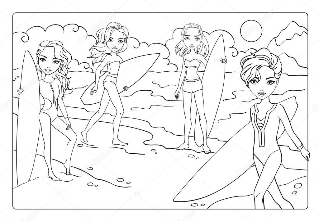 Playa Barbie Dibujar Colorear Pdf Para Colorear De Barbie Barbie