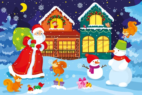 Noel Baba Hayvanlar için Noel Hediyeleri hazırlar