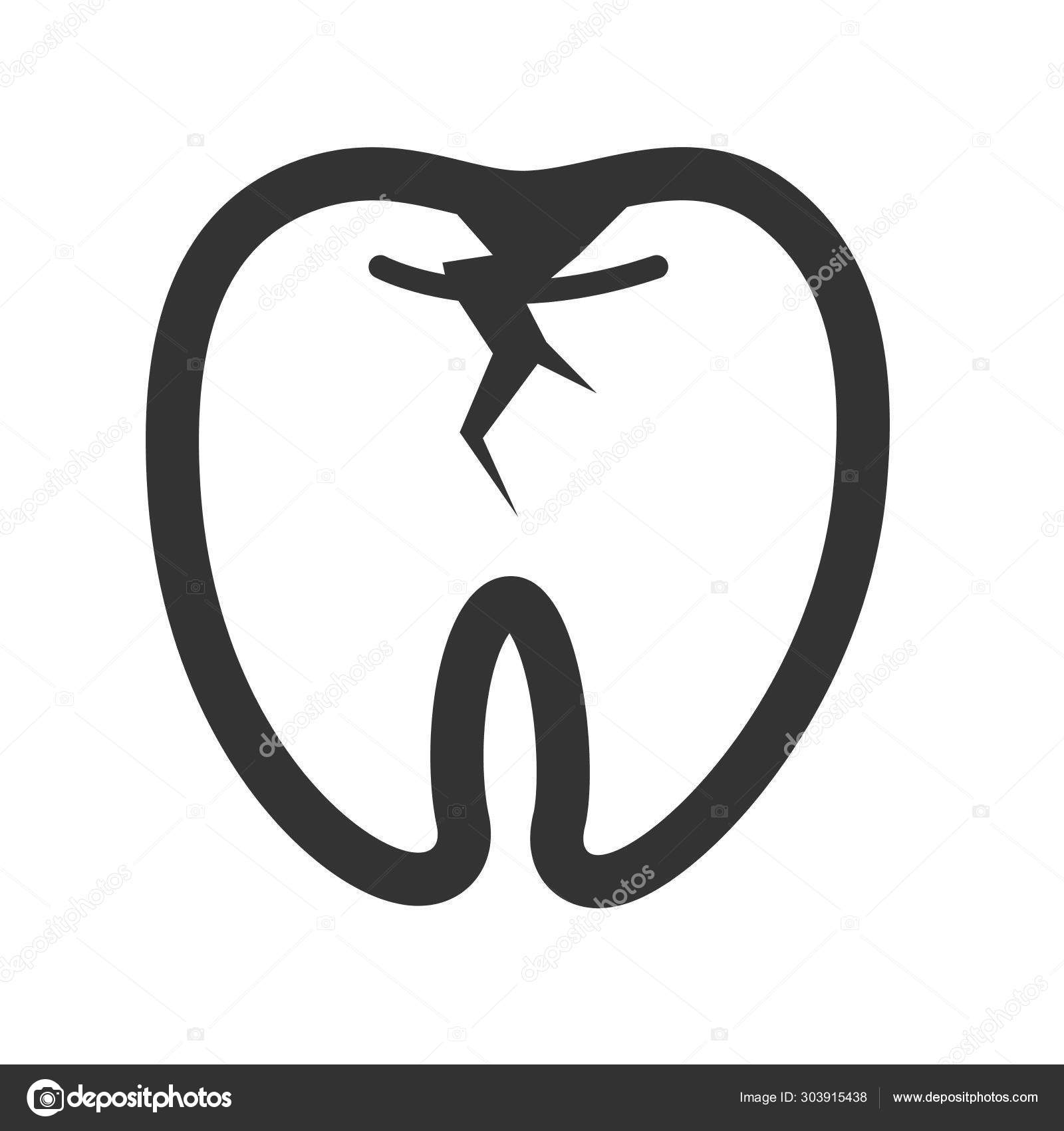 Broken Tooth Simple Illustration — Stock Vector © Iconscout 303915438