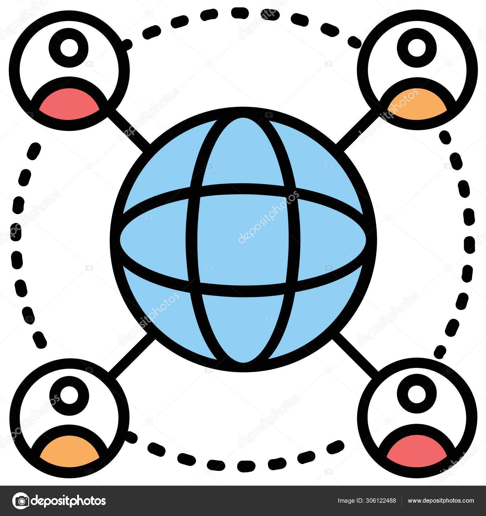 グローバルネットワークシンプルなイラスト ストックベクター