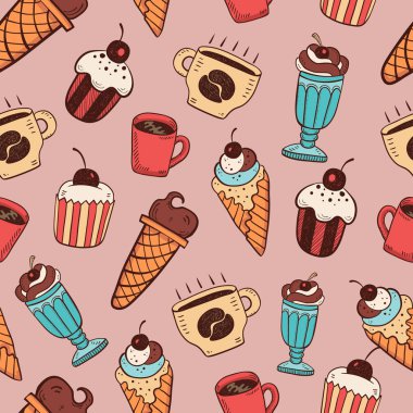 El renkli tatlılar pembe, Dikişsiz desen çizimi kümesi