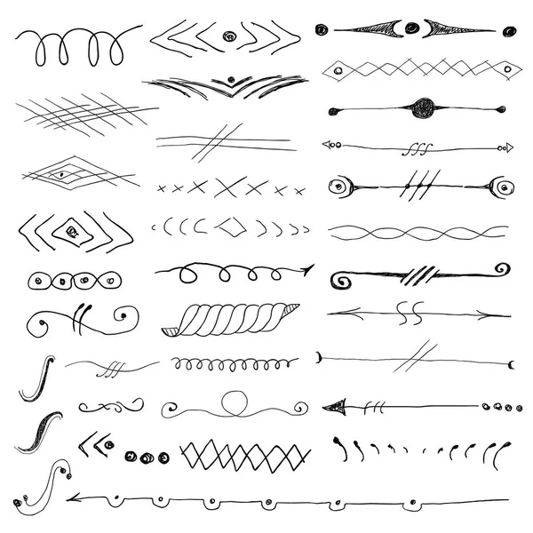Conjunto divisor de viñetas dibujadas a mano patrón abstracto — Archivo Imágenes Vectoriales