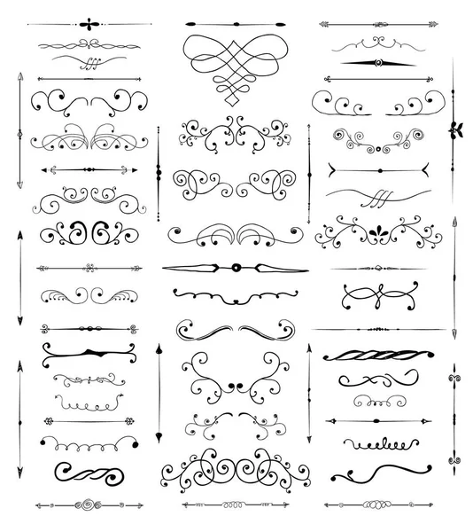 Conjunto de adornos coloridos en blanco. Elementos ornamentados dibujados a mano con patrones abstractos sobre fondo de aislamiento . — Archivo Imágenes Vectoriales