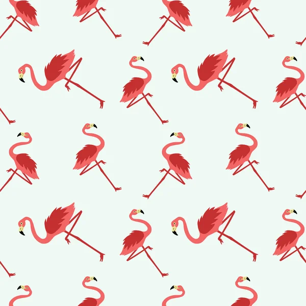 Pink tropical flamingo pattern seamless wallpaper background — Stock Vector