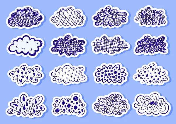 Creatieve conceptuele vector hand getekende wolken illustratie. — Stockvector