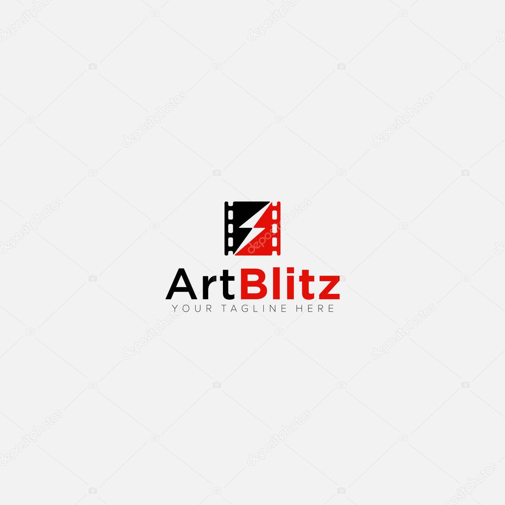 arts blitz studio and electrical studio modern logo designs