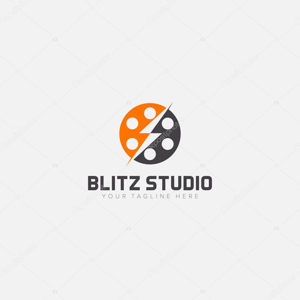 Blitz studio and electrical studio modern logo designs