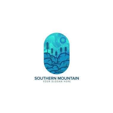 güneş mavisi ile güney tepe tam renkli logo tasarımı