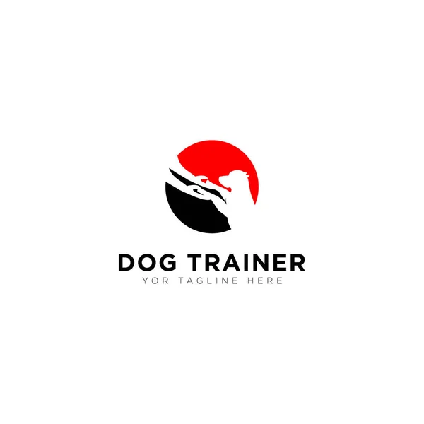 Dog trainer logo with standing dog modern animal logo