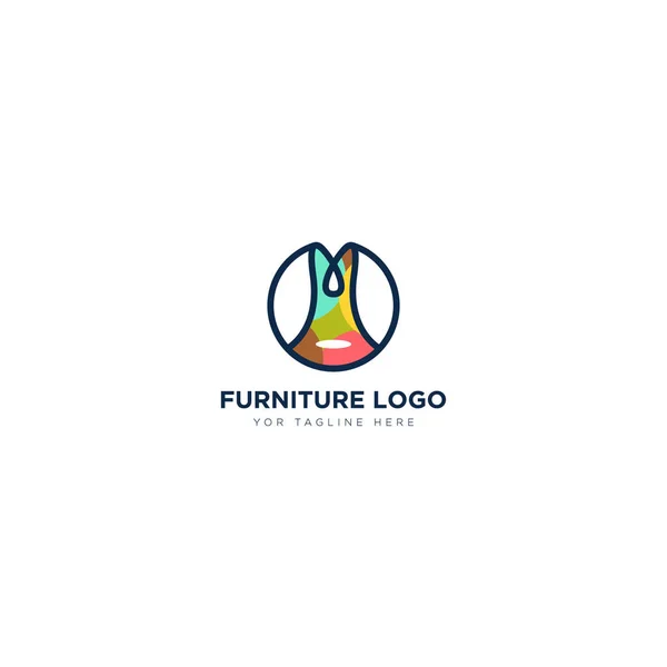 Meubilair logo ontwerp met stoel abstract Afrika — Stockvector