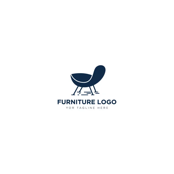 Diseño del logotipo de los muebles con el sofá de la silla logotipo moderno — Vector de stock