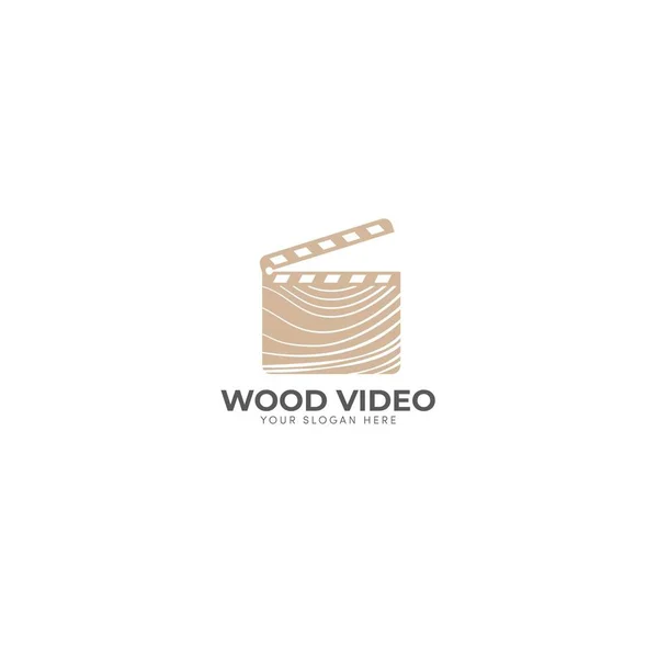 Barna és fa video logo film ipari — Stock Vector