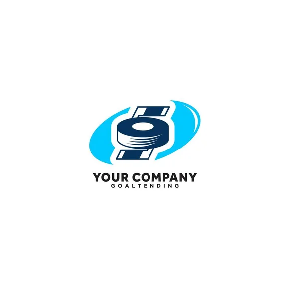 Hockey logo ontwerpen met bal en stok als initiële S — Stockvector