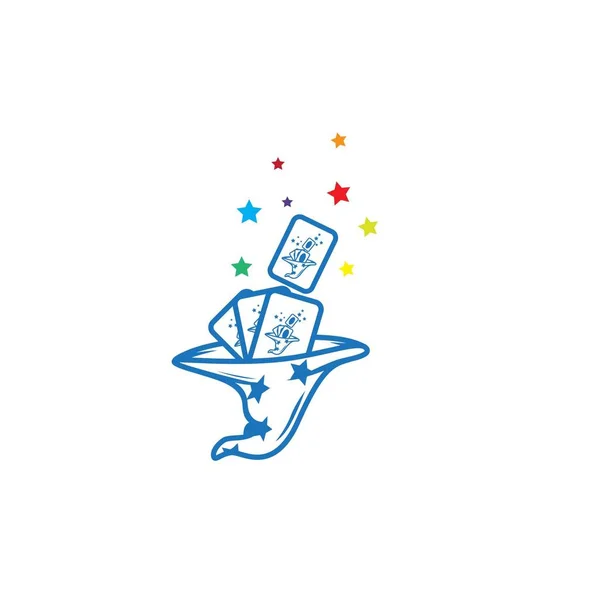 mavi kart sihirli ve şapka logo tasarımları