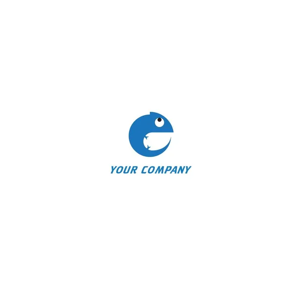 Simple camaleón y círculo moderno logotipo azul — Vector de stock