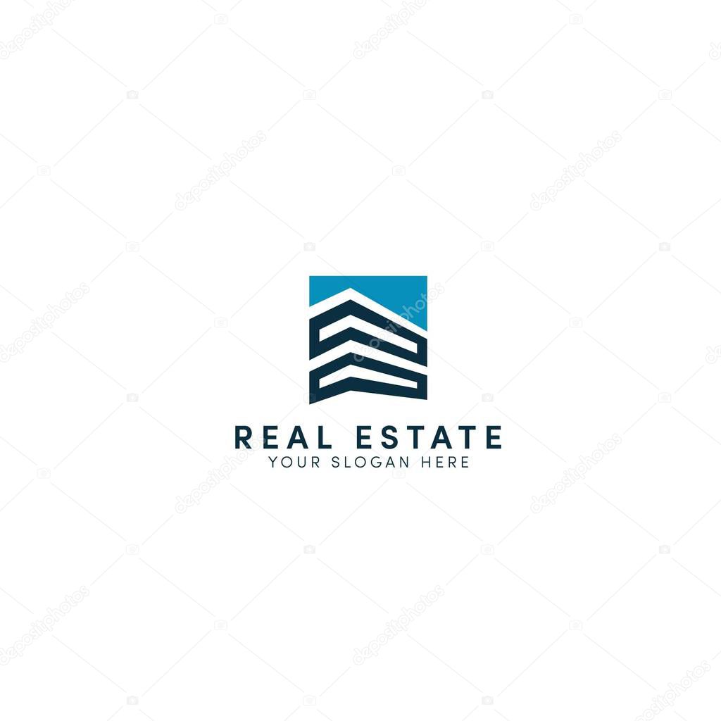 Real estate logo building simple with modern logo