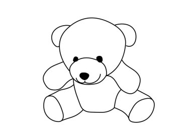 Oyuncak ayı doğrusal simgesi. İnce hat illüstrasyon. Kontur sembolü. Çizim vektör izole anahat