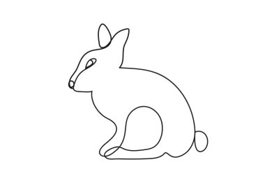 bir satır sanat tavşan logosu vektör illüstrasyon. sürekli hat tavşan logosu. bir çizgi çizim sanat logosu