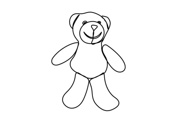 Ícone Linear Urso Peluche Ilustração Fina Símbolo Contorno Desenho Esboço —  Vetores de Stock