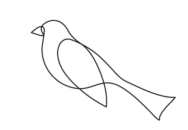 Linha Contínua Bird Vector Ilustração Uma Linha Desenho Conceito Para —  Vetores de Stock