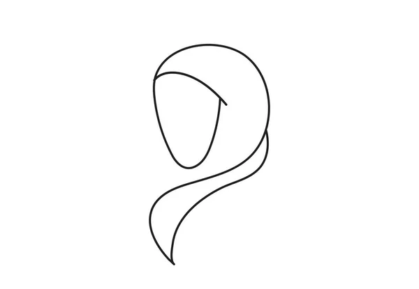 Безперервний Однорядковий Малюнок Дівчини Моди Хіджаб — стоковий вектор