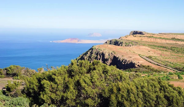 Canarische Eilanden Zeegezichten Kust Kliffen Golven Eiland Leven Flora Oceaan — Stockfoto