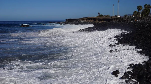 Canarios Paisajes Marinos Costa Acantilados Olas Vida Isla Flora Océano — Foto de Stock