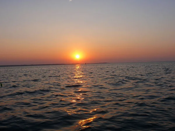Hintergrund Blick Auf Den Sonnenuntergang Über Dem Meer — Stockfoto