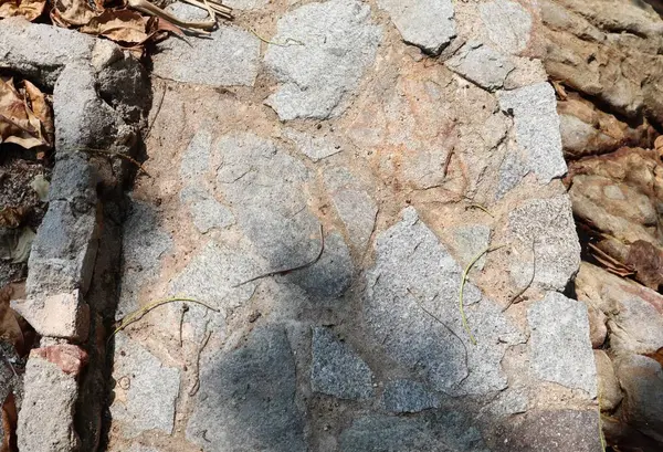 Sfondo Vista Blocchi Pavimento Della Parete Rocce Strutture Pietra — Foto Stock