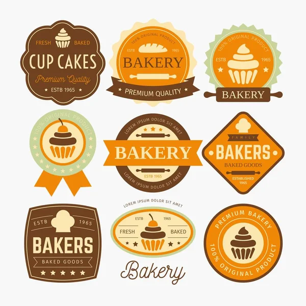 BAKERY LABELS DESIGN VECTOR — Stock Vector