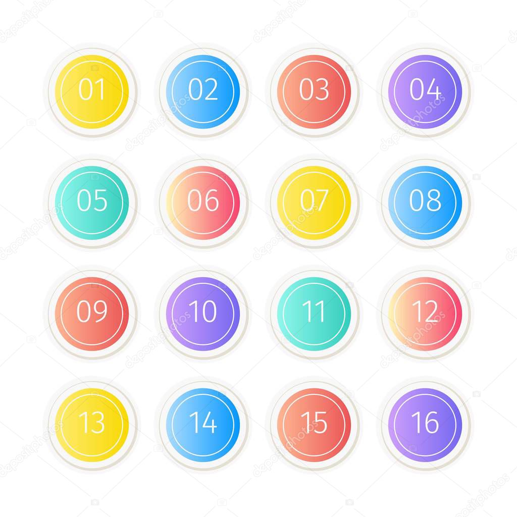 SET OF FLAT BULLET POINT VECTOR