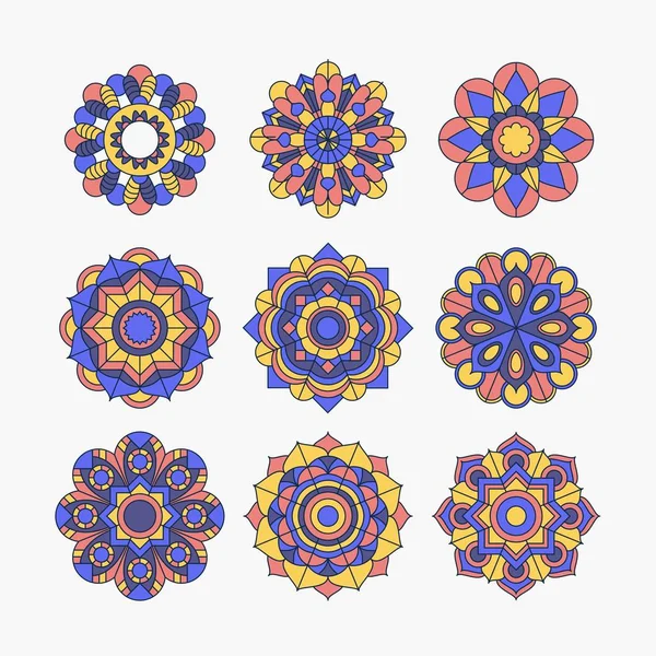 FLAT MANDALA COLLECTION — Stock Vector