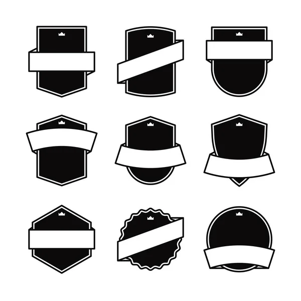 BLANK BADGE DESIGN ELEMENT - Stok Vektor