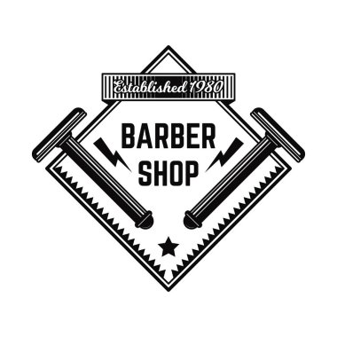 Vintage kuaför dükkanı rozeti